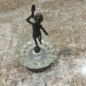 Vintage Rare Antique French Cupid Cherub Brass Table Ashtray